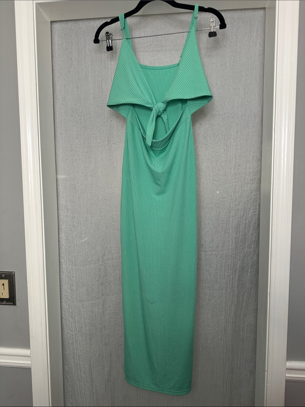 Lyaner Women’s Knot-Front Maxi Dress in Mint Green - Picture 1 of 4